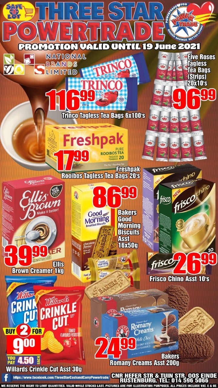 Three Star Cash and Carry specials - 06.09.2021 - 06.19.2021. 