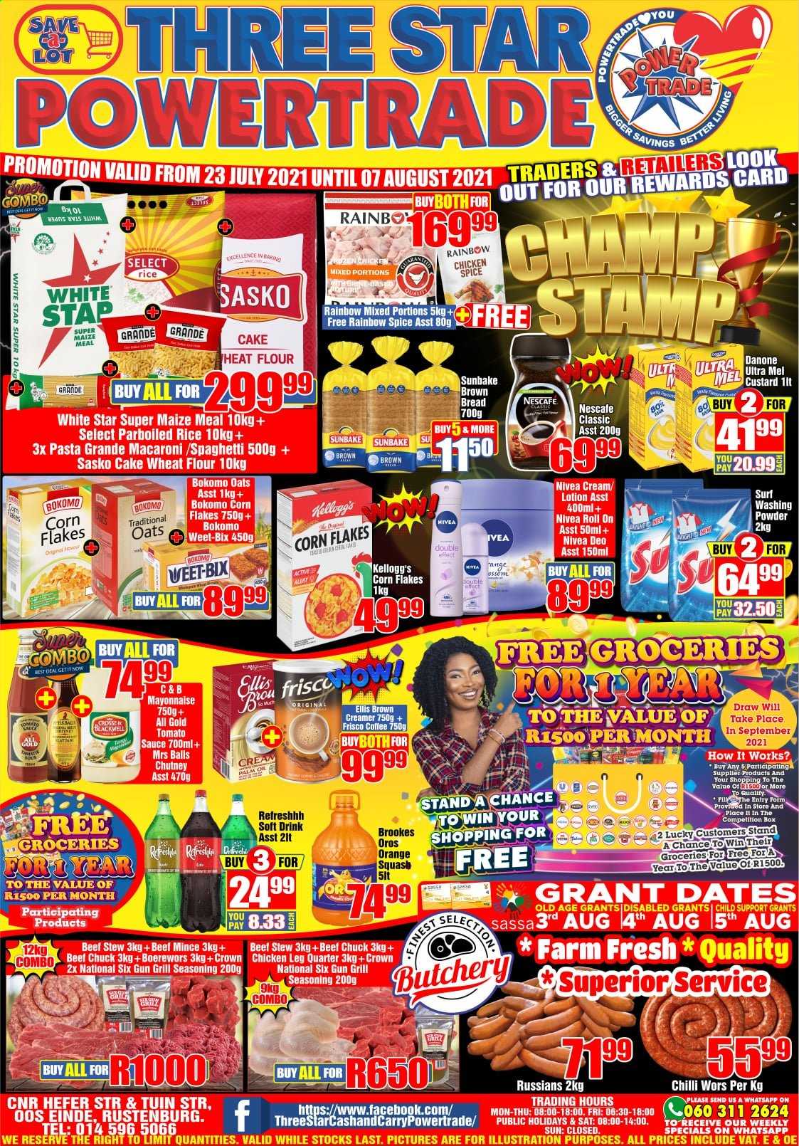Three Star Cash and Carry specials - 07.23.2021 - 08.07.2021. 