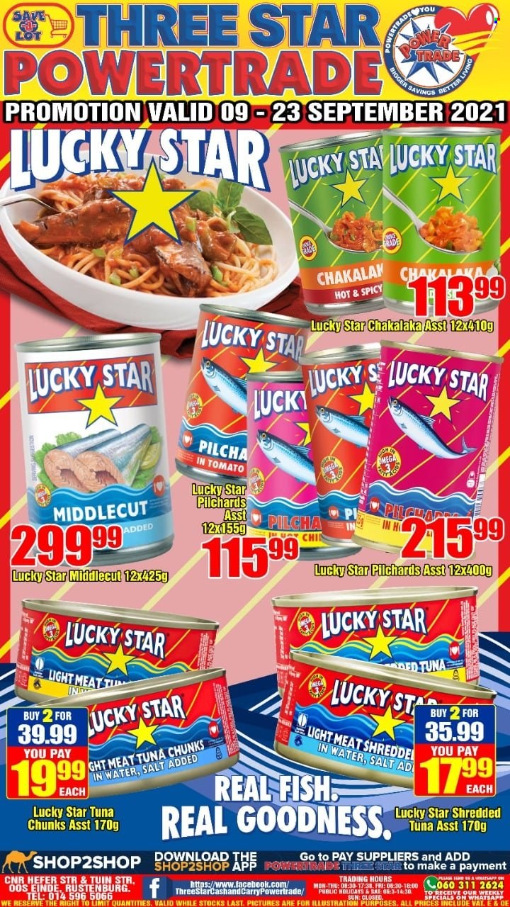 Three Star Cash and Carry specials - 09.09.2021 - 09.23.2021. 