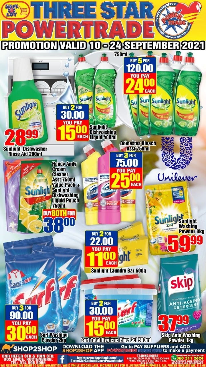 Three Star Cash and Carry specials - 09.10.2021 - 09.24.2021. 