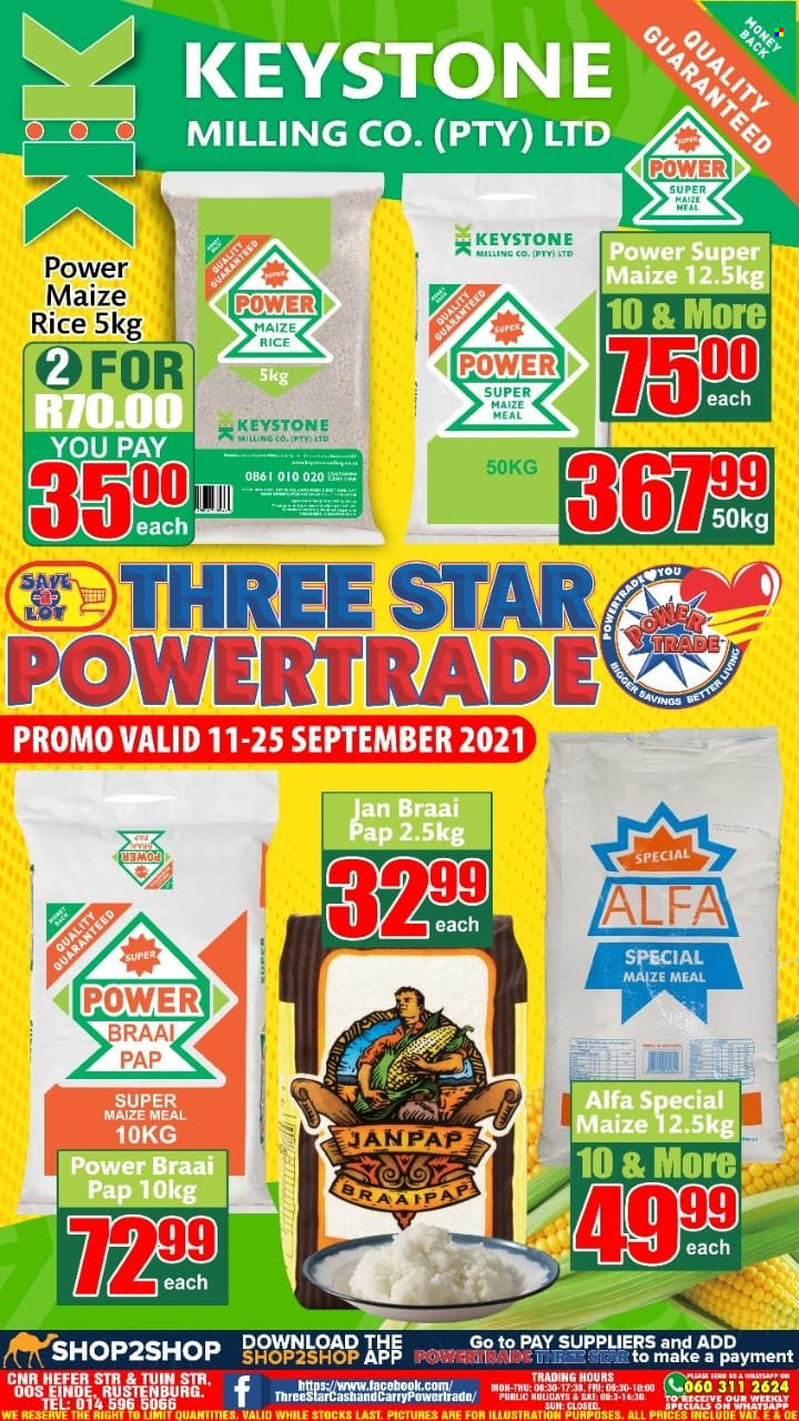 Three Star Cash and Carry specials - 09.11.2021 - 09.25.2021. 
