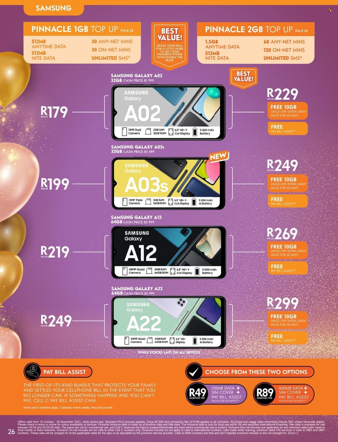 Cell C specials - 10.18.2021 - 11.30.2021. 