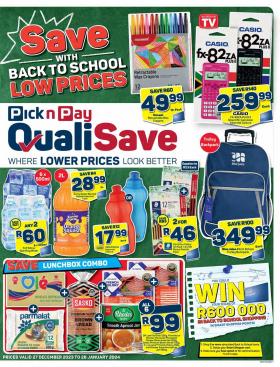 Pick n Pay QualiSave - Back to School Specials