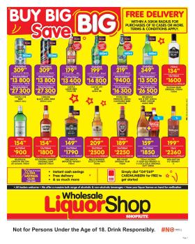Shoprite - Wholesale LiquorShop Deals Selected Stores