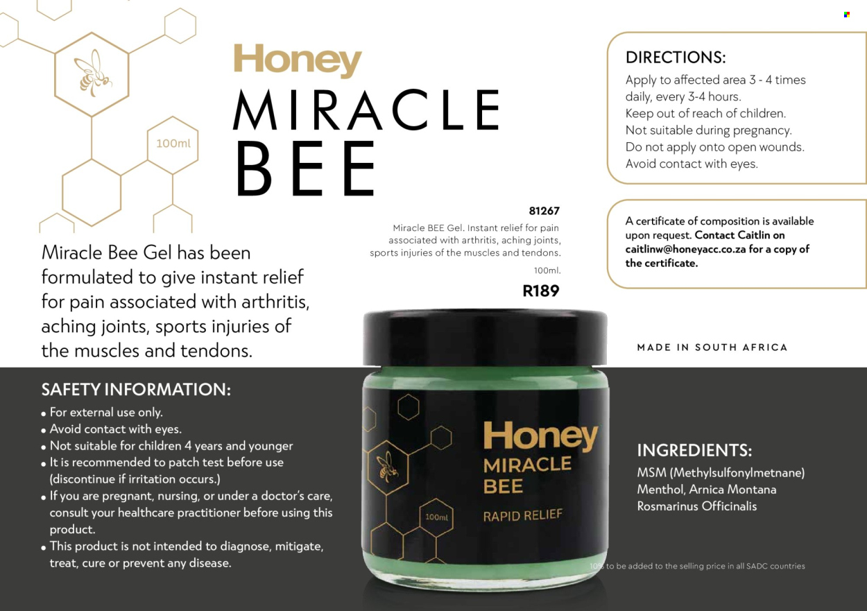 Honey specials. 