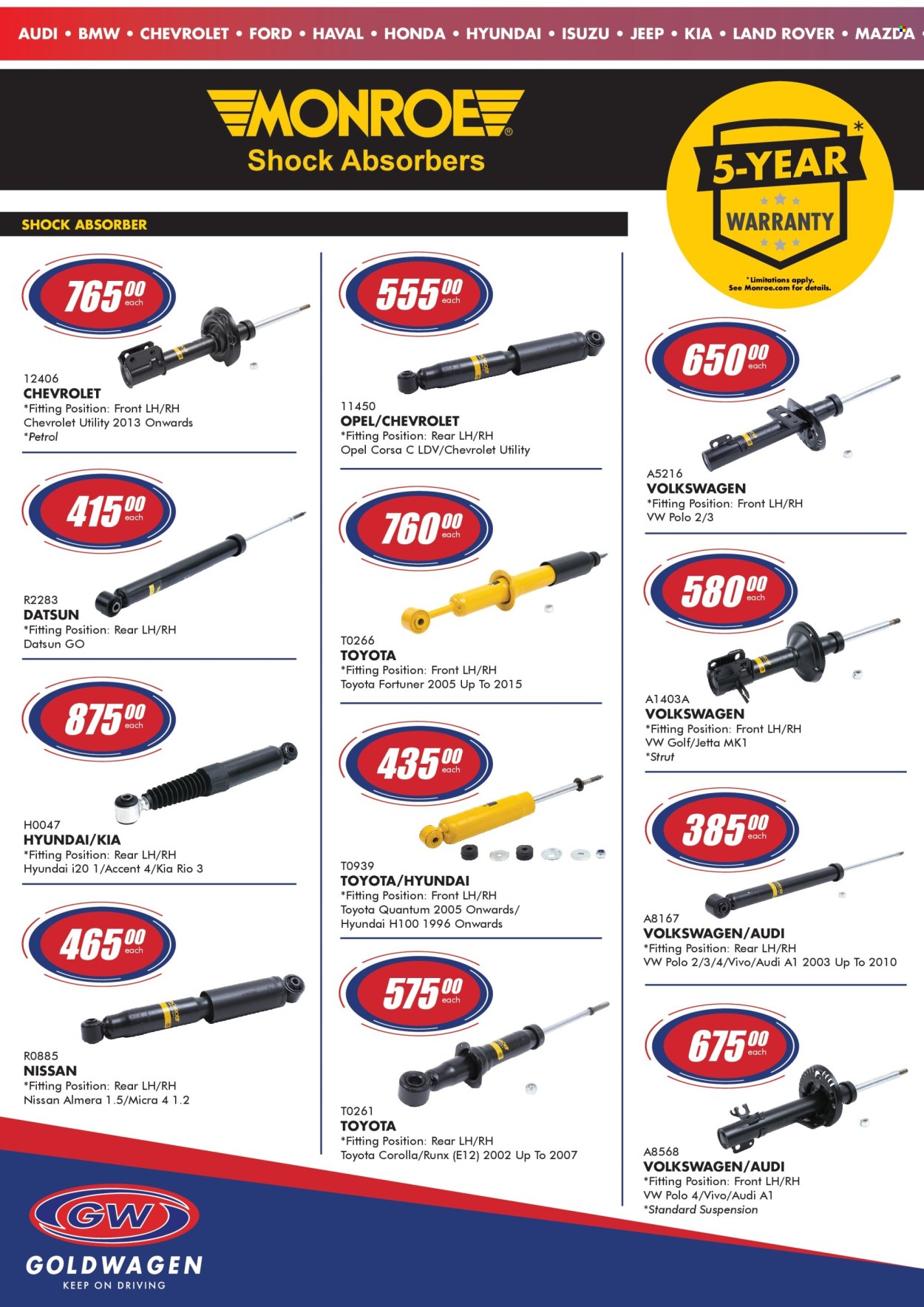 Goldwagen specials - 04.01.2025 - 05.31.2025. 