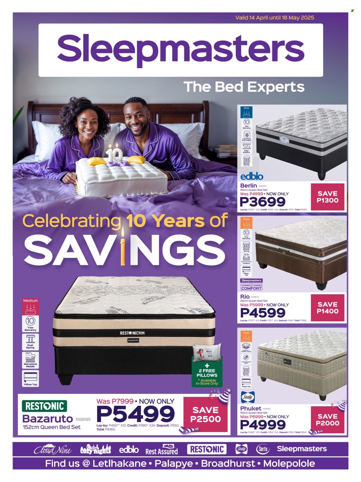Sleepmasters specials - 04.14.2025 - 05.18.2025. 