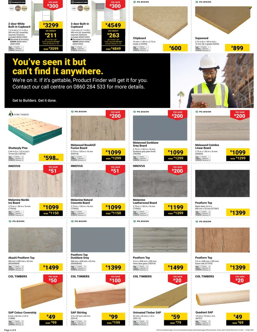 Builders specials - 04.15.2025 - 05.12.2025. 
