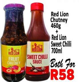 Red Lion Chutney 460g + Red Lion Sweet Chilli 700ml
