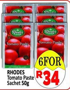 RHODES Tomato Paste Sachet 50g