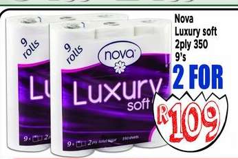 Nova Luxury soft 2ply 350 9's