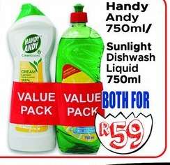 Handy Andy & Sunlight Dishwash Liquid Value Pack