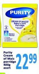 Purity Cream of Maiz porridge 400g assrt