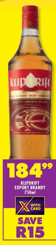 KLIPDRIFT EXPORT BRANDY 750ml