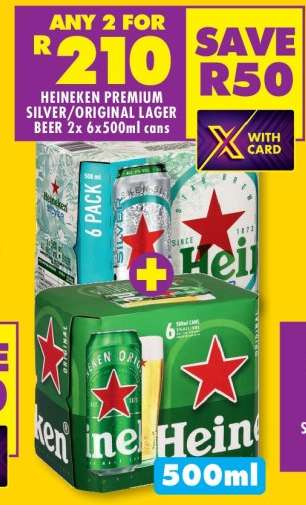 HEINEKEN PREMIUM SILVER/ORIGINAL LAGER BEER 2x 6x500ml cans