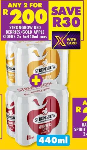 STRONGBOW RED BERRIES/GOLD APPLE CIDERS 2x6x440ml cans