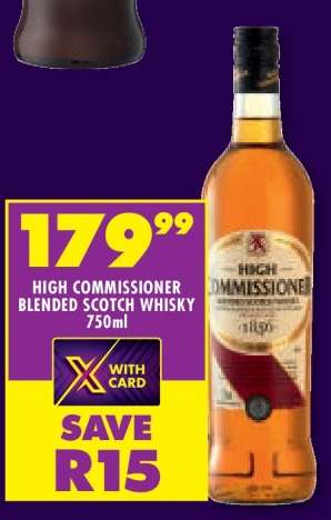 HIGH COMMISSIONER BLENDED SCOTCH WHISKY 750ml