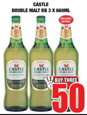 CASTLE DOUBLE MALT RB 3 X 660ML