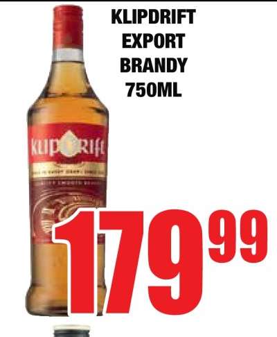 KLIPDRIFT EXPORT BRANDY 750ml