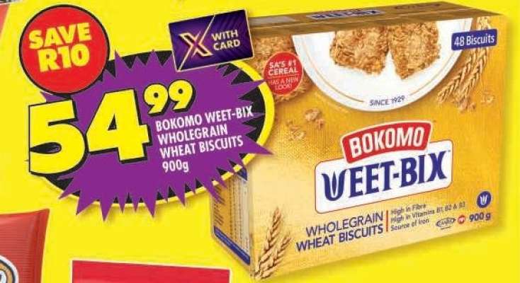 Bokomo Weet-Bix Wholegrain Wheat Biscuits 900g