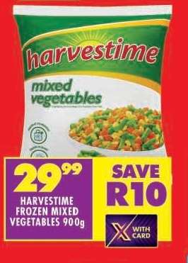 HARVESTIME FROZEN MIXED VEGETABLES 900g