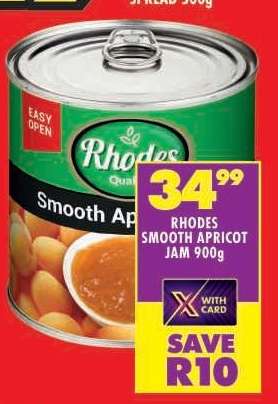 Rhodes Smooth Apricot Jam-900g