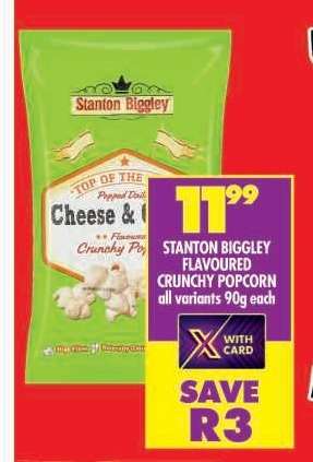 STANTON BIGGLEY FLAVOURED CRUNCHY POPCORN