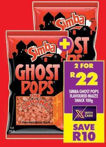 SIMBA GHOST POPS FLAVOURED MAIZE SNACK 100g