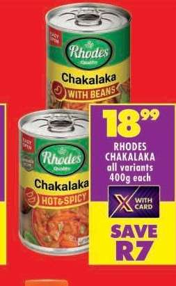 RHODES CHAKALAKA all variants 400g each