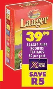 LAAGER PURE ROOIBOS TEA BAGS