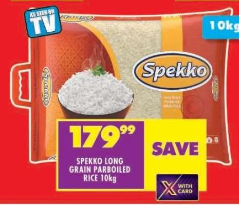 Spekko Long Grain Parboiled Rice 10kg