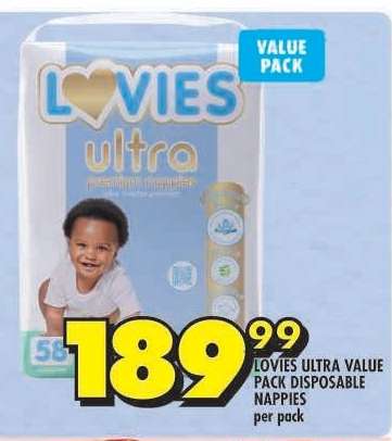 LOVIES ULTRA VALUE PACK DISPOSABLE NAPPIES