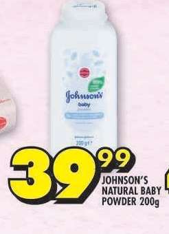 JOHNSON'S NATURAL BABY POWDER 200g