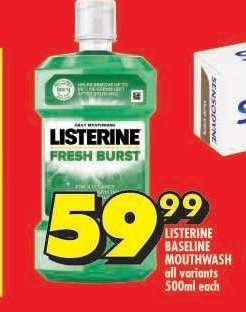 LISTERINE BASELINE MOUTHWASH