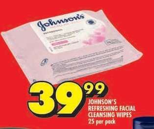 JOHNSON'S REFRESHING FACIAL CLEANSING WIPES