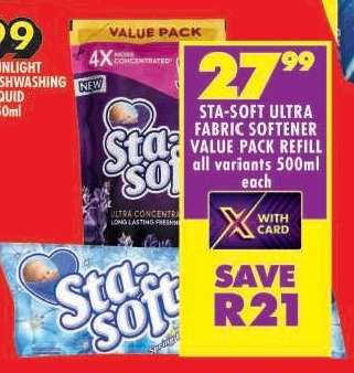 STA-SOFT ULTRA FABRIC SOFTENER VALUE PACK REFILL