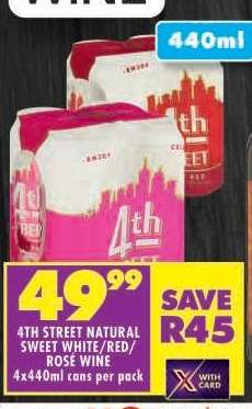 4TH STREET NATURAL SWEET WHITE/RED/ROSE WINE