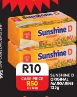 SUNSHINE D ORIGINAL MARGARINE 125g