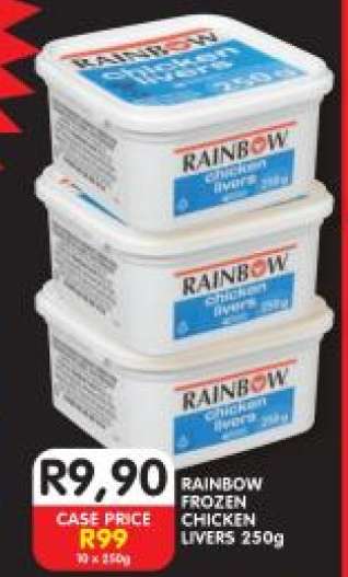 RAINBOW FROZEN CHICKEN LIVERS 250g