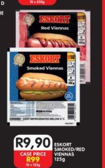 ESKORT Smoked/Red Viennas 125g