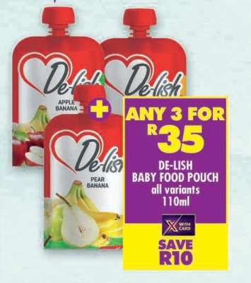DE-LISH BABY FOOD POUCH