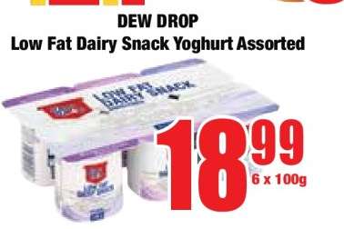 DEW DROP Low Fat Dairy Snack Yoghurt Assorted