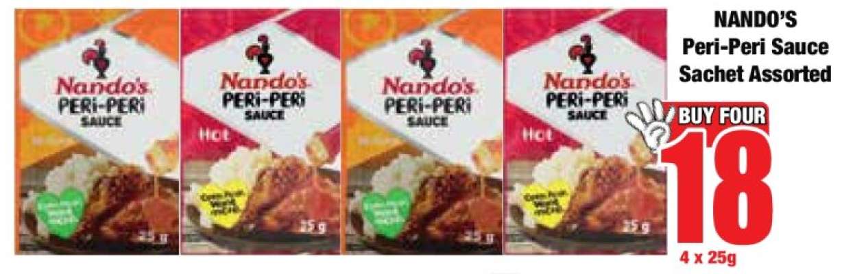 Nando's Peri-Peri Sauce Sachet Assorted