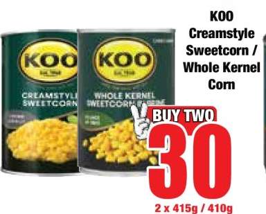 KOO Creamstyle Sweetcorn / Whole Kernel Corn