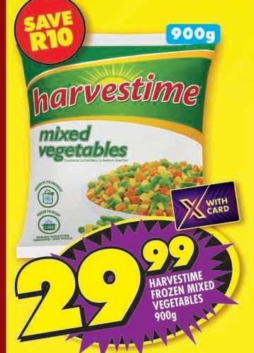 HARVESTIME FROZEN MIXED VEGETABLES 900g