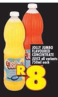 JOLLY JUMBO FLAVOURED CONCENTRATE JUICE