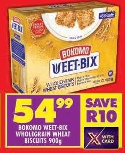 Bokomo Weet-Bix Wholegrain Wheat Biscuits 900g