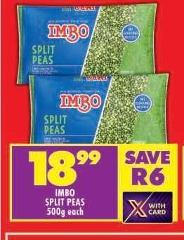 IMBO SPLIT PEAS 500g each