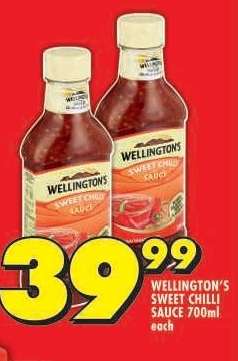 WELLINGTON'S SWEET CHILLI SAUCE 700ml