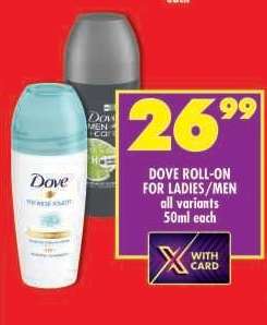 Dove Roll-On for Ladies/Men